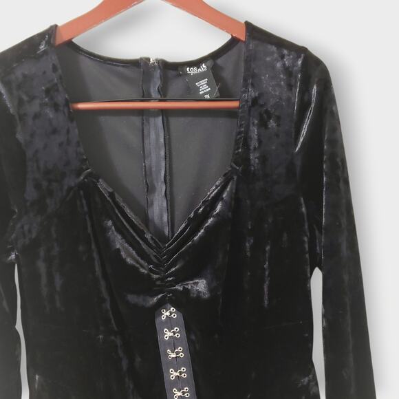 Hot Topic Cosmic Aura Black Velvet Corset Dress Sz 2X Goth Renaissance Halloween - Picture 2 of 11